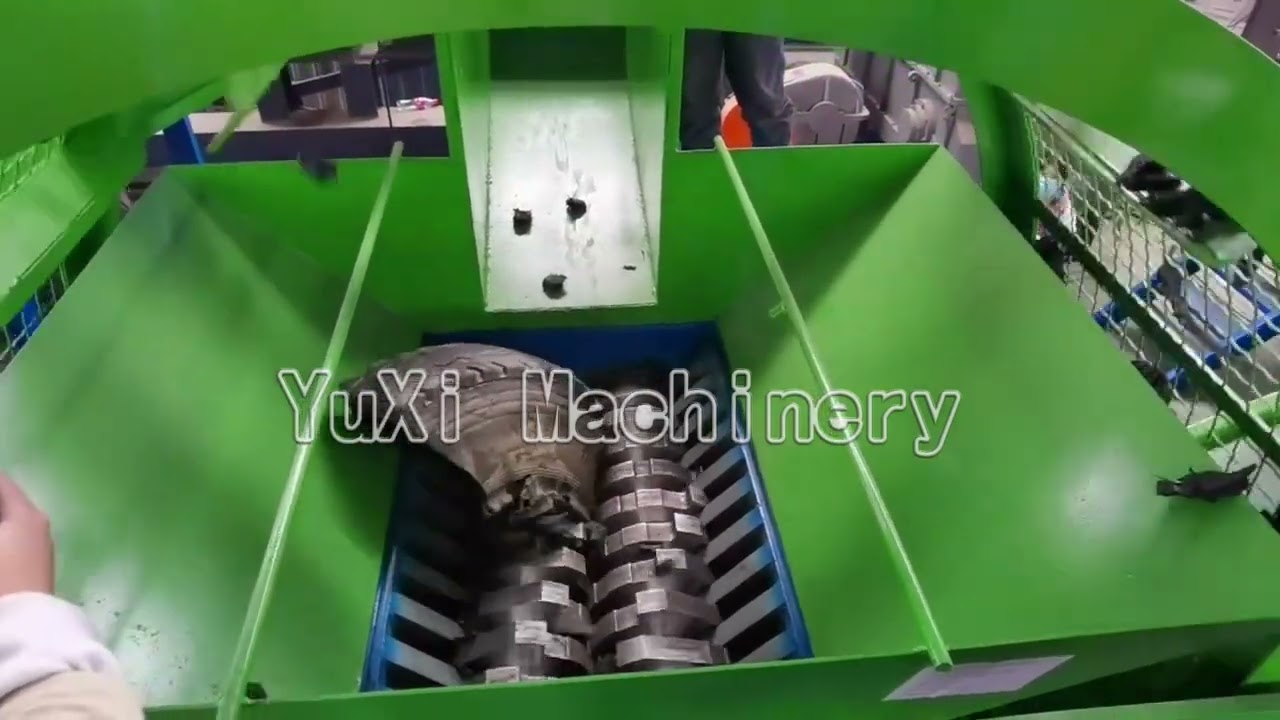 YUXI Tire Shredder Machine Working Video