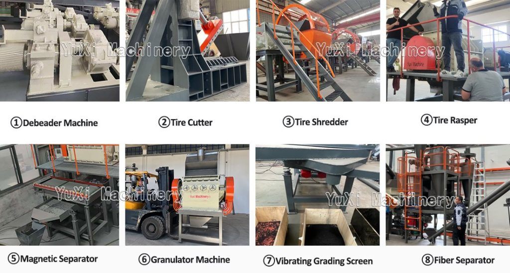 Tire Rubber Crumb Plant Process Flow