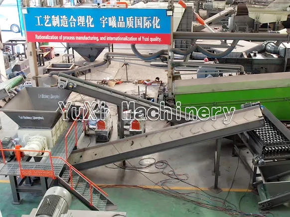 Waste tire shredder machine conveyor layout YUXI waste tire shredder machine with conveyor layout