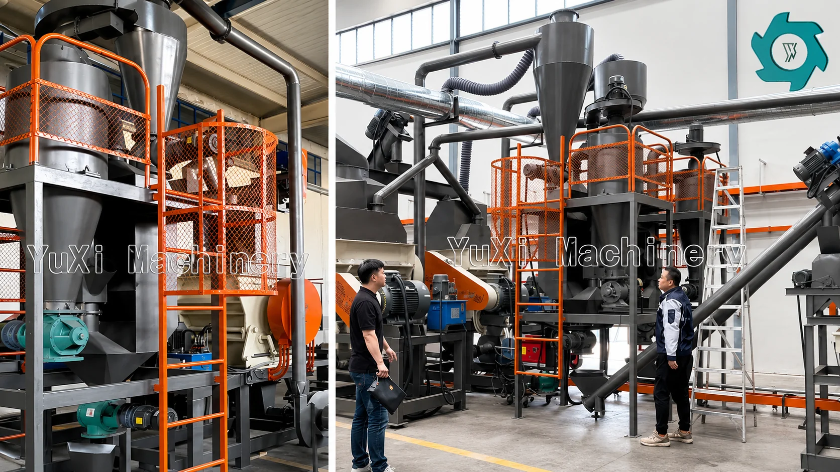 YUXI fiber separation and dust handling equipment in a crumb rubber plant