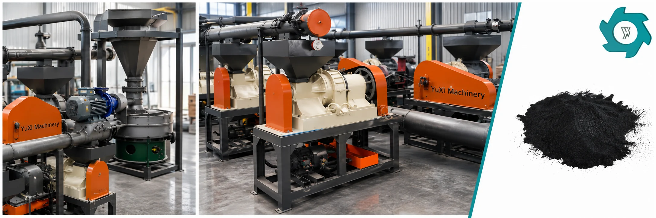 Rubber grinding equipment and finished fine tire rubber powder