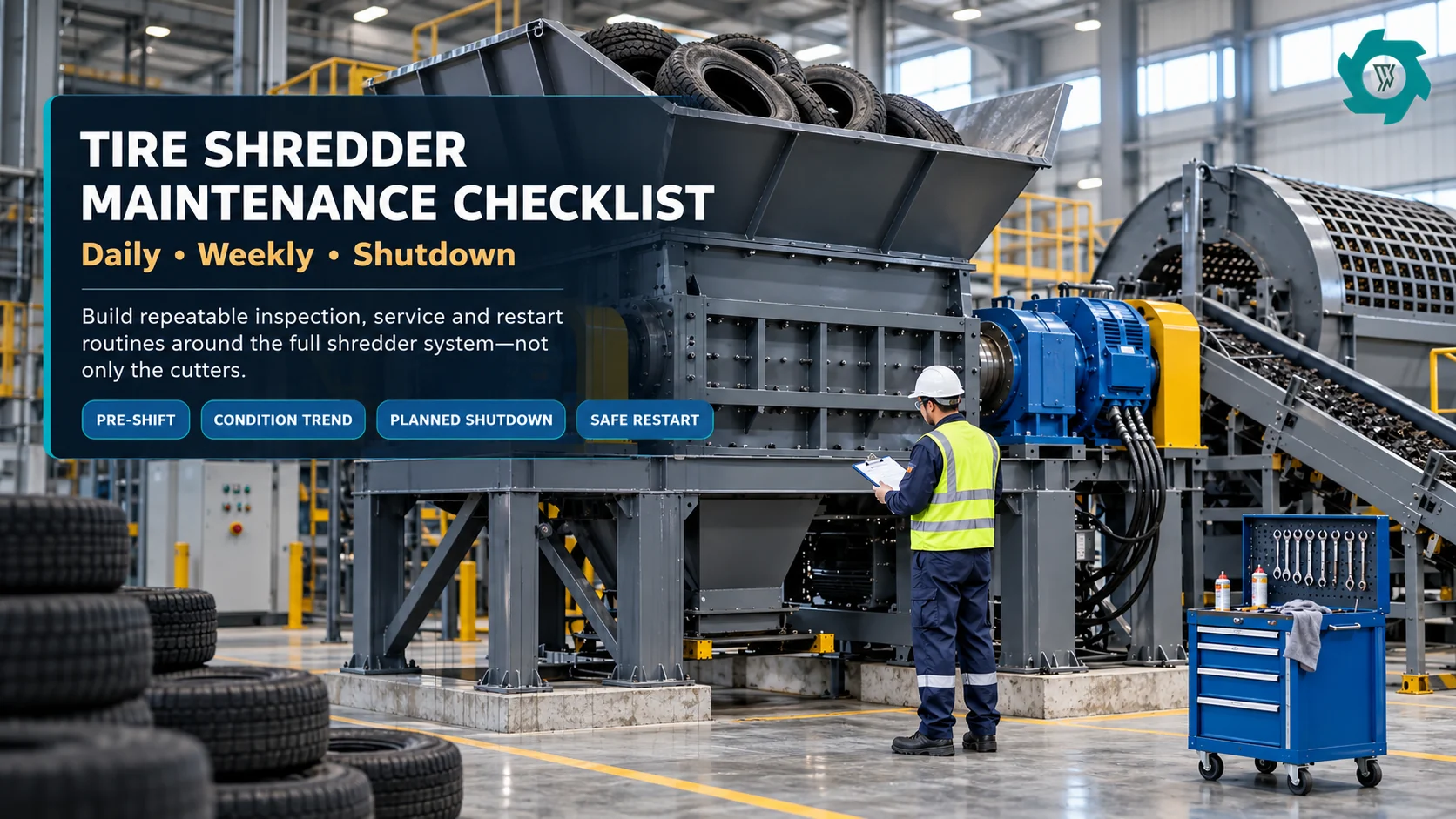 Tire Shredder Maintenance Checklist: Daily, Weekly & Shutdown Maintenance